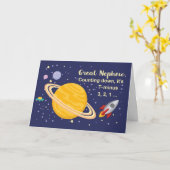 Great Nephew Birthday Planets in Outer Space Karte (Gelbe Blume)