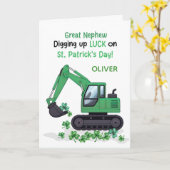 Great Nephew St Patricks Day Construction Truck Karte (Gelbe Blume)