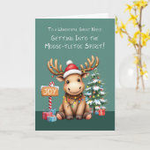 Great Niece Adorable Funny Moose Weihnachten Karte (Gelbe Blume)