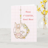 Great Niece First Ostersonne auf Blumen Swing Karte (Gelbe Blume)