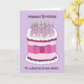 Great Niece Happy Birthday Cartoon Cake Karte (Gelbe Blume)