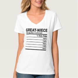 Great Niece Nutrition Facts Custom Personalisiert  T-Shirt