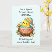 Great Niece Oaster Chick Breaking Out of Muschel Karte (Gelbe Blume)