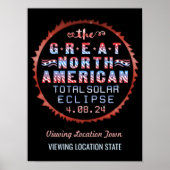 Great North American Solar Eclipse 8. April 2024 Poster (Vorne)