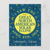 Great North American Solar Eclipse Apr 2024 Custom Postkarte (Vorderseite)