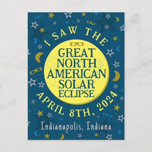 Great North American Solar Eclipse Apr 2024 Custom Postkarte (Vorderseite)
