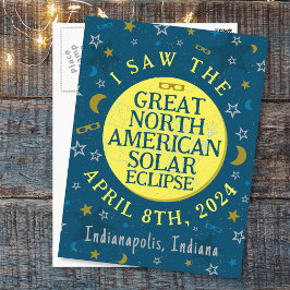 Great North American Solar Eclipse Apr 2024 Custom Postkarte