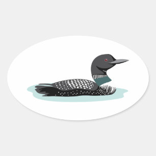 Great Northern Loon Ovaler Aufkleber