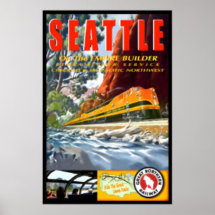 Great Northern Rail EMPIRE BUILDER Zug Neue Retro Poster