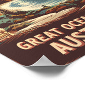 Great Ocean Road Australia Illustration Travel Art Poster (Ecke)