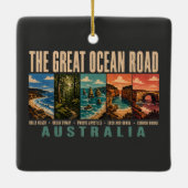 Great Ocean Road Australia Landmarks Illustration Keramikornament (Rückseite)