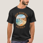 Great Ocean Road Australien Distressed Circle Retr T-Shirt (Vorderseite)