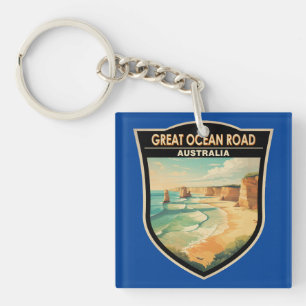 Great Ocean Road Australien Reise Kunst Vintage Schlüsselanhänger