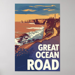 Great Ocean Road Reise Kunst Vintage Poster