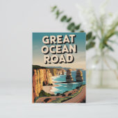 Great Ocean Road Vintag Postkarte (Stehend Vorderseite)
