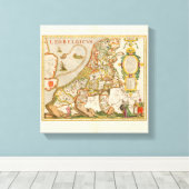 Great Old Map of Belgium ,(Year 1617) Leinwanddruck (Insitu (Holzboden))