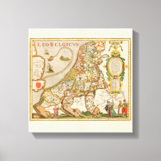 Great Old Map of Belgium ,(Year 1617) Leinwanddruck