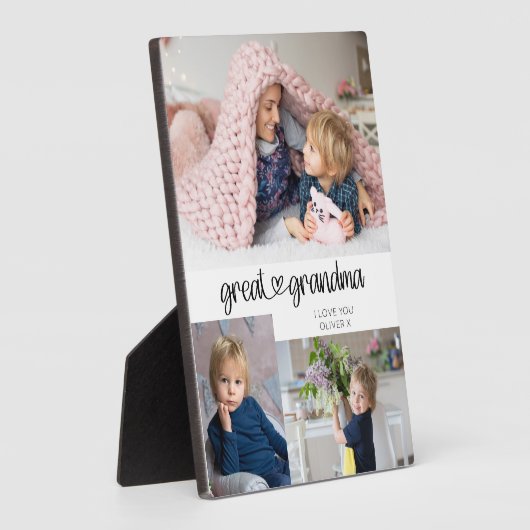 Great Oma 3 Foto Niedlich Herztypografie Fotoplatte (Seite)