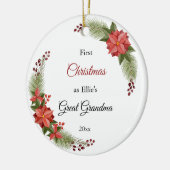 Great Oma Baby Foto Erste Weihnachtsfeier Keramik Ornament (Links)