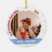 Great Oma Baby Personalisiert First Xmas Foto Keramik Ornament (Vorne)