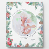 Great Oma First Christmas Baby Foto Plaque Fotoplatte (Vorderseite)