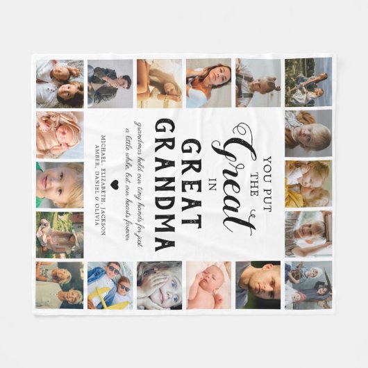 Great Oma Foto Fleece Blanket (Vorderseite (Horizontal))