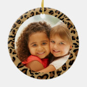 Great Oma Foto Leopard Print Boujee Weihnachten Keramik Ornament (Hinten)