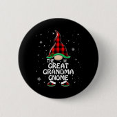 Great Oma Gnome Buffalo Kariert Matching Family Button (Vorderseite)