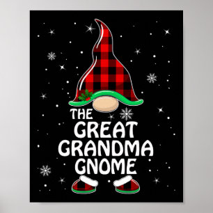 Great Oma Gnome Buffalo Kariert Matching Family Poster
