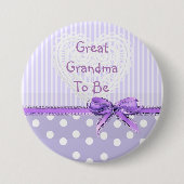 Great Oma to be Baby Showbutton: Lila Bow Button (Vorderseite)