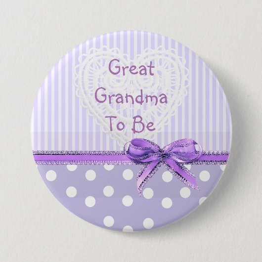 Great Oma to be Baby Showbutton: Lila Bow Button (Vorderseite)