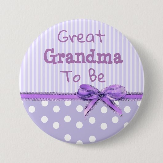 Great Oma to be Baby Showbutton: Lila Bow Button (Vorderseite)