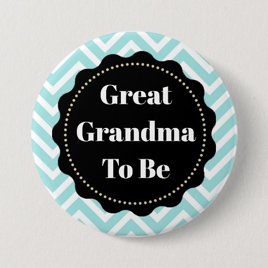 Great Oma to be Zickzack Baby Showknopf Button (Vorderseite)