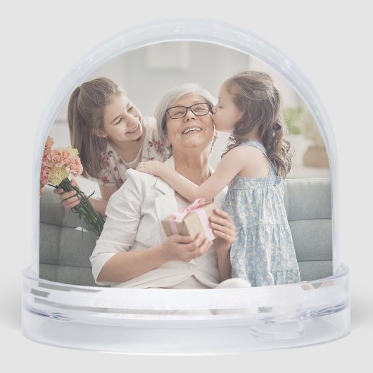 Great Oma We Liebe You Modern Script 2 Fotos Schneekugeln (Rückseite)