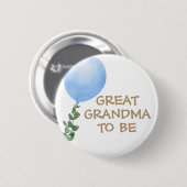 Great Oma zu Blue Balloon Baby Dusche Button (Vorne & Hinten)