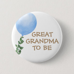 Great Oma zu Blue Balloon Baby Dusche Button