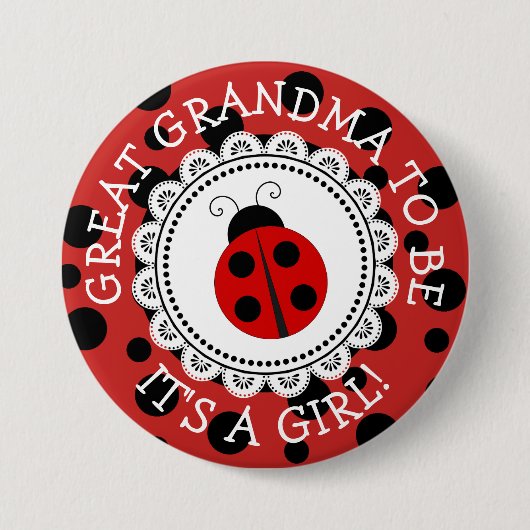 "Great OmaTo Be" Ladybug Baby Showbutton Button (Vorderseite)