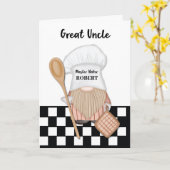 Great Onkel Birthday Whimsical Gnome Baker Backen Karte (Gelbe Blume)