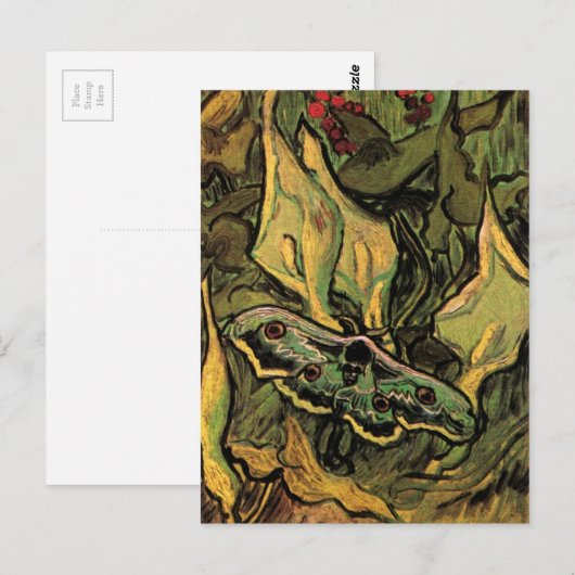 Great Peacock Moth by Vincent van Gogh Postkarte (Vorne/Hinten)