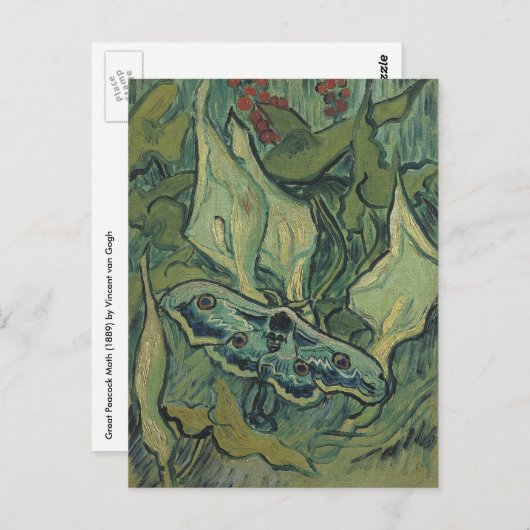 Great Peacock Moth by Vincent van Gogh Postkarte (Vorne/Hinten)