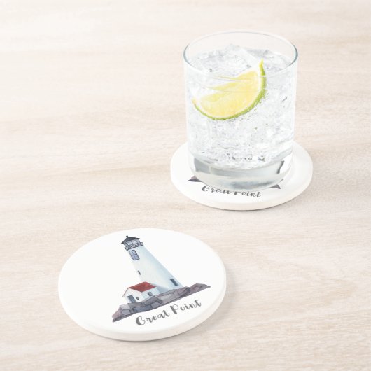 Great Point Lighthouse Nantucket Getränkeuntersetzer (Seite)