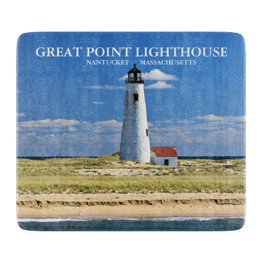 Great Point Lighthouse Nantucket MA Cutting Board Schneidebrett (Vorderseite)