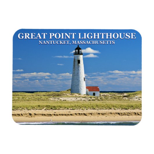 Great Point Lighthouse Nantucket MA Magnet (Horizontal)