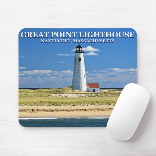 Great Point Lighthouse, Nantucket, MA Mousepad (Mit Mouse)