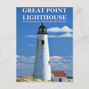 Great Point Lighthouse, Nantucket, MA Postcard Postkarte