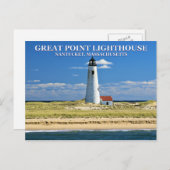 Great Point Lighthouse, Nantucket, MA Postcard Postkarte (Vorne/Hinten)