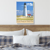 Great Point Lighthouse Nantucket MA Wrapped Canvas Leinwanddruck (Insitu (Schlafzimmer))
