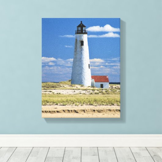 Great Point Lighthouse Nantucket MA Wrapped Canvas Leinwanddruck (Insitu (Holzboden))