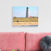 Great Point Lighthouse Nantucket MA Wrapped Canvas Leinwanddruck (Insitu (Wohnzimmer))