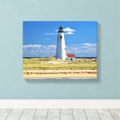 Great Point Lighthouse Nantucket MA Wrapped Canvas Leinwanddruck (Insitu (Holzboden))